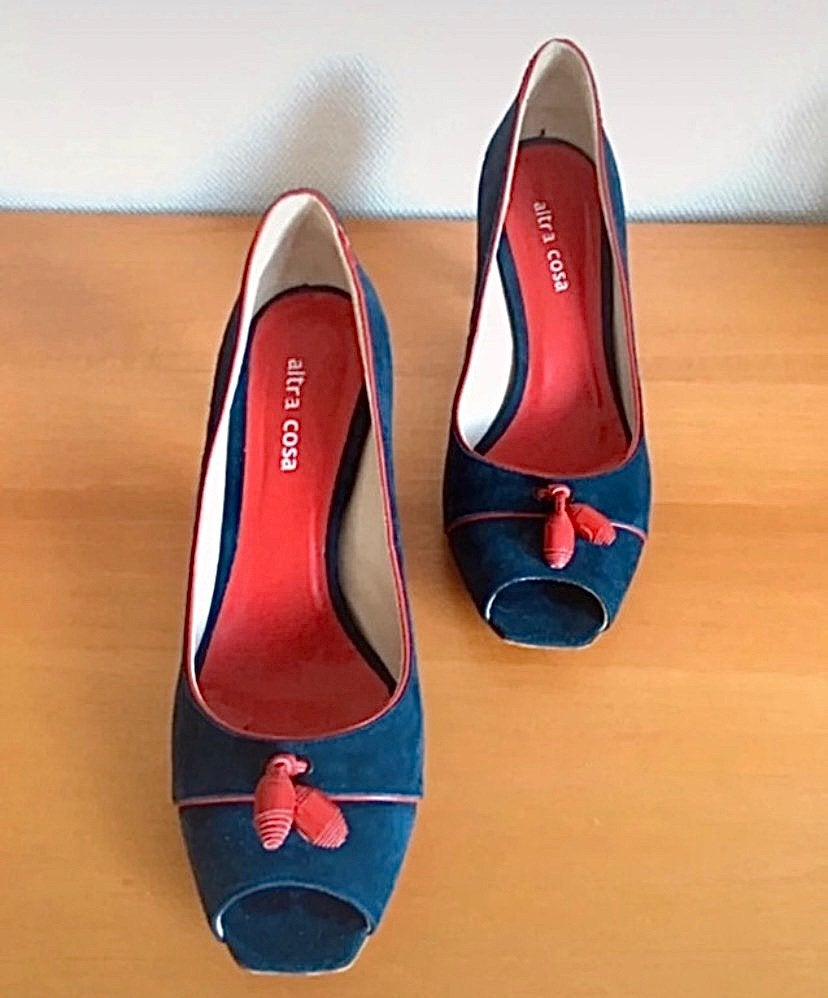 Altra Cosa peeptoe pumps - maat 37,5, Ophalen of Verzenden, Zo goed als nieuw, Blauw