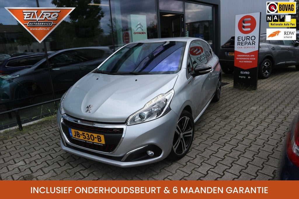 Peugeot 208 1.2 PureTech GT-line 110PK NAVI CLIMA CRUISE PDC, Auto's, Peugeot, 1199 cc, Met garantie (alle), Bluetooth, Leder en Stof