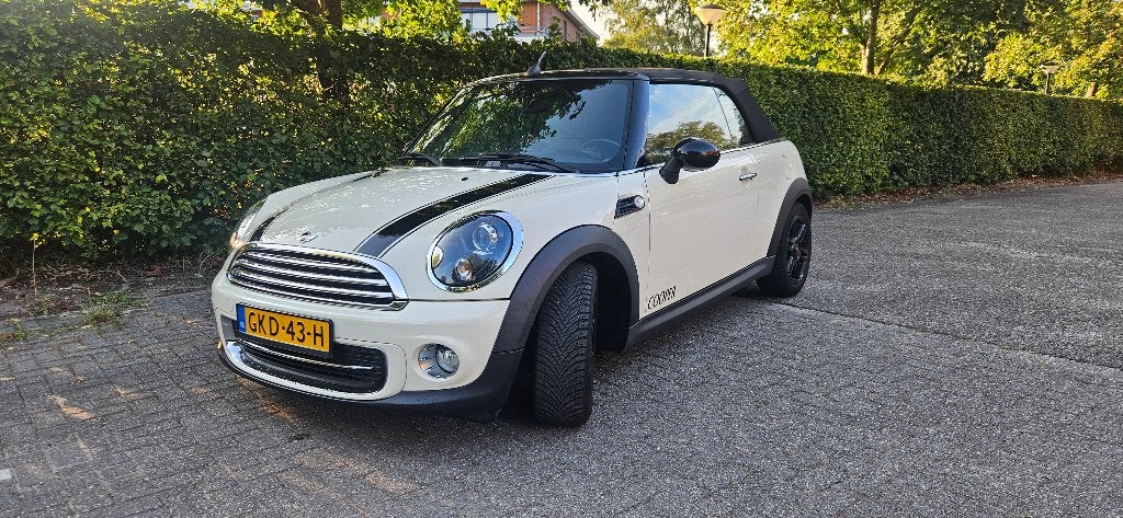 MINI Cabrio 1.6 122 PK Cooper Chili  .. Airco  Leder  PDC, Auto's, Zwart, Cabriolet, 4 stoelen, Leder