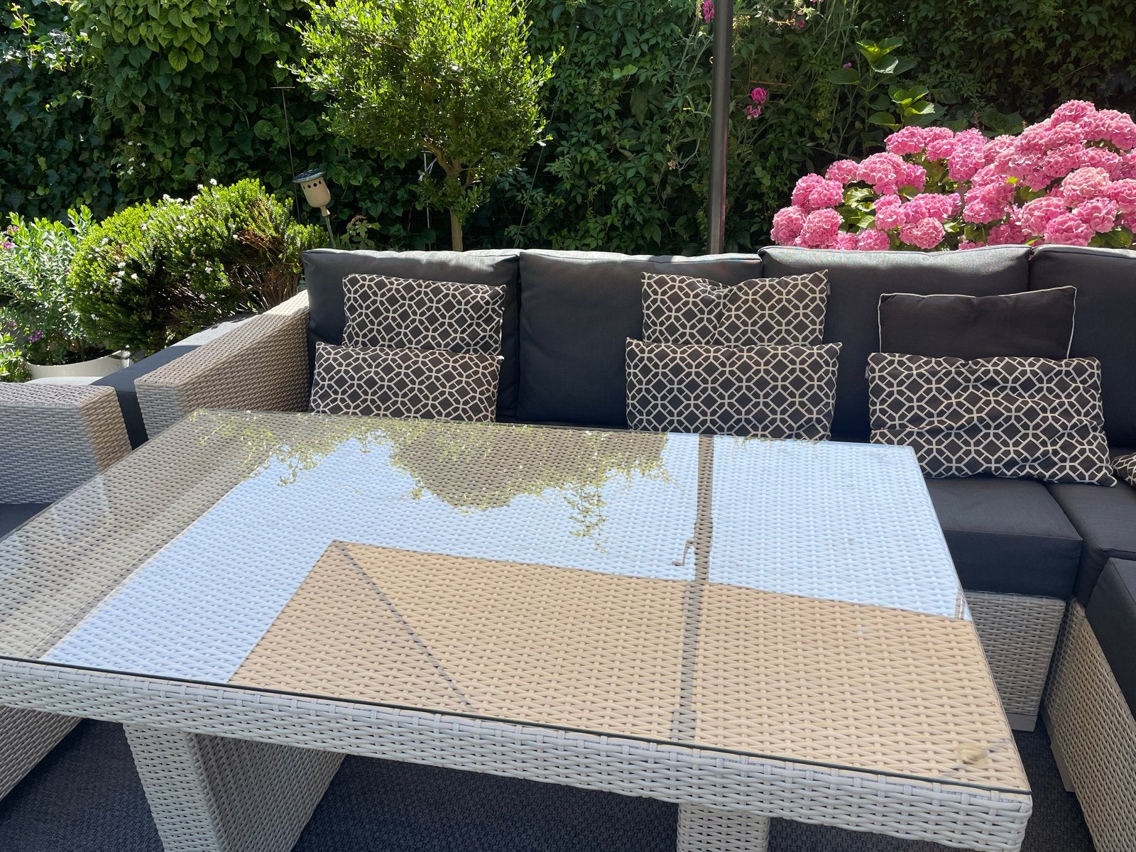 Complete Buitenhof tuinset in hele goede staat., Tuin en Terras, Ophalen, Kunststof, Gebruikt, Bank