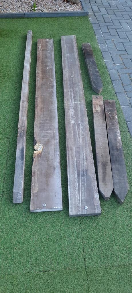 Azobé hardhout planken en palen, Doe-het-zelf en Verbouw, Hout en Planken, Ophalen, Gebruikt, 25 tot 50 mm, 200 tot 250 cm