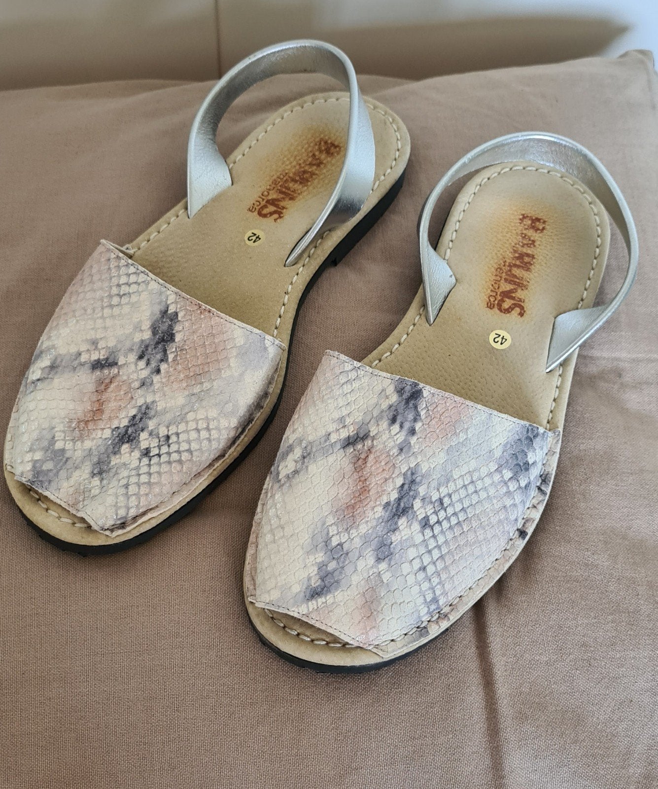 Barlins Menorca sandalen maat 42 - Slangenprint, Overige kleuren, Barlins, Nieuw, Sandalen of Muiltjes