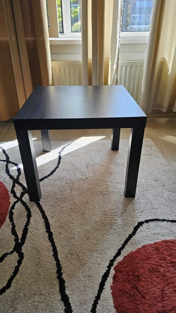 Zwarte bijzettafel 55x55x45 cm, Vierkant, 55 tot 75 cm, Zo goed als nieuw, Modern