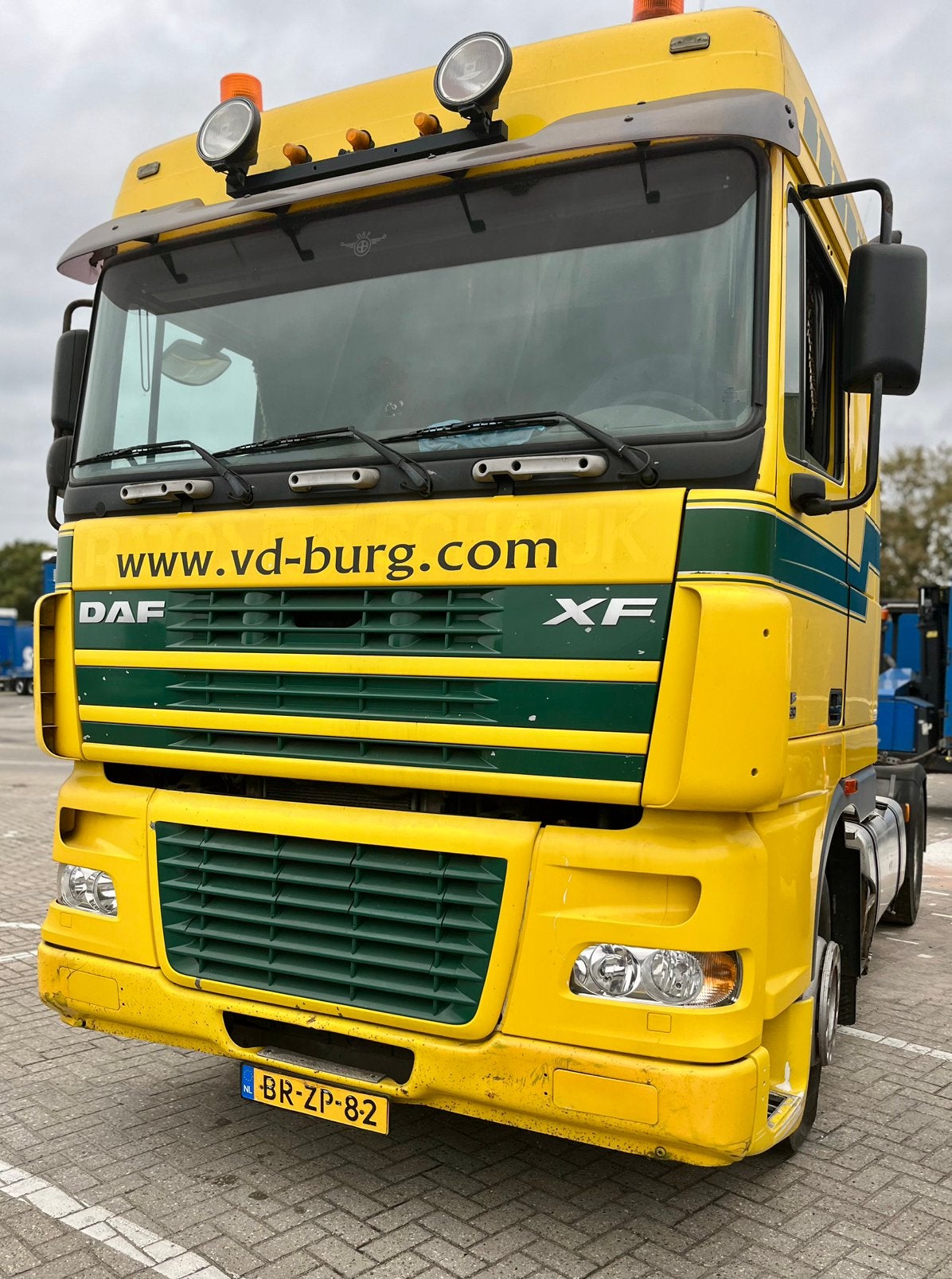 DAF XF95.430, Auto's, Geel, Bedrijf, DAF, Blauw