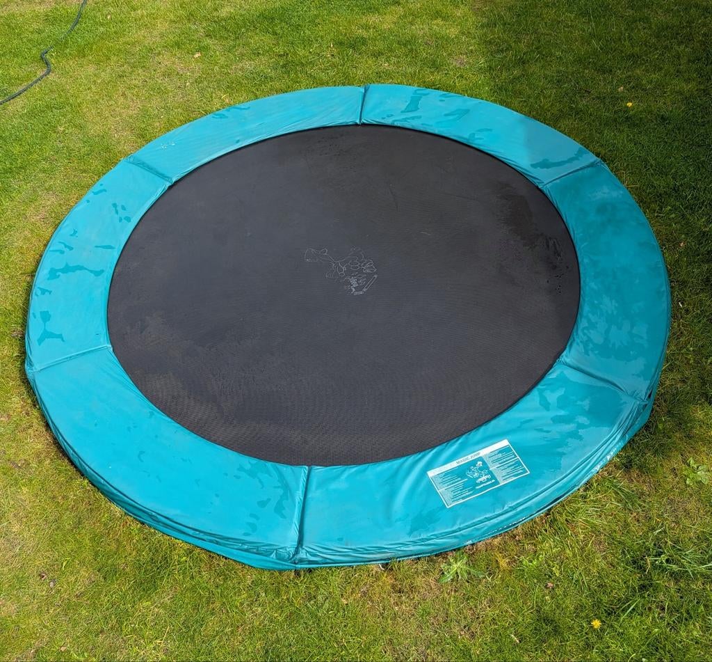 Ingegraven Trampoline ca. 3m - Doek en rand 1,5 jaar oud, Ophalen, Gebruikt