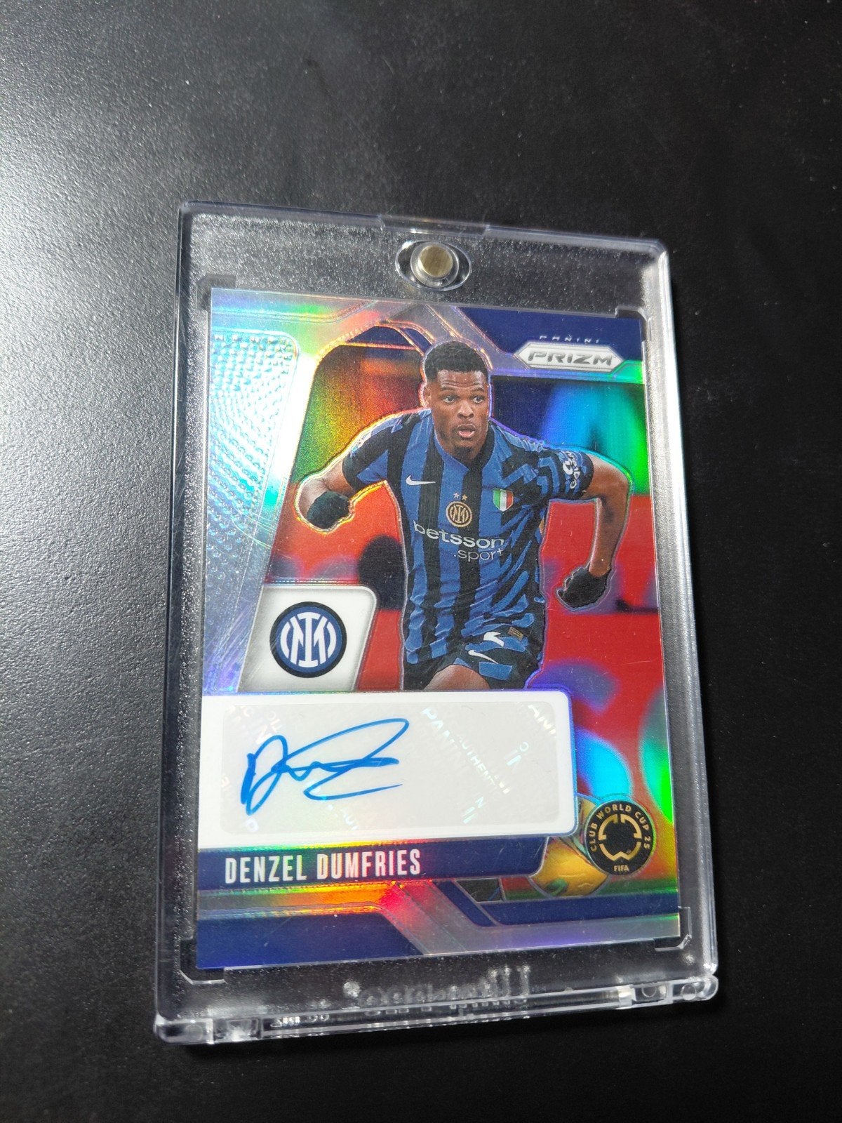 Denzel dumfries 13/49 (autograph) inter milan panini, Ophalen of Verzenden, Nieuw, Buitenlandse clubs, Poster, Plaatje of Sticker