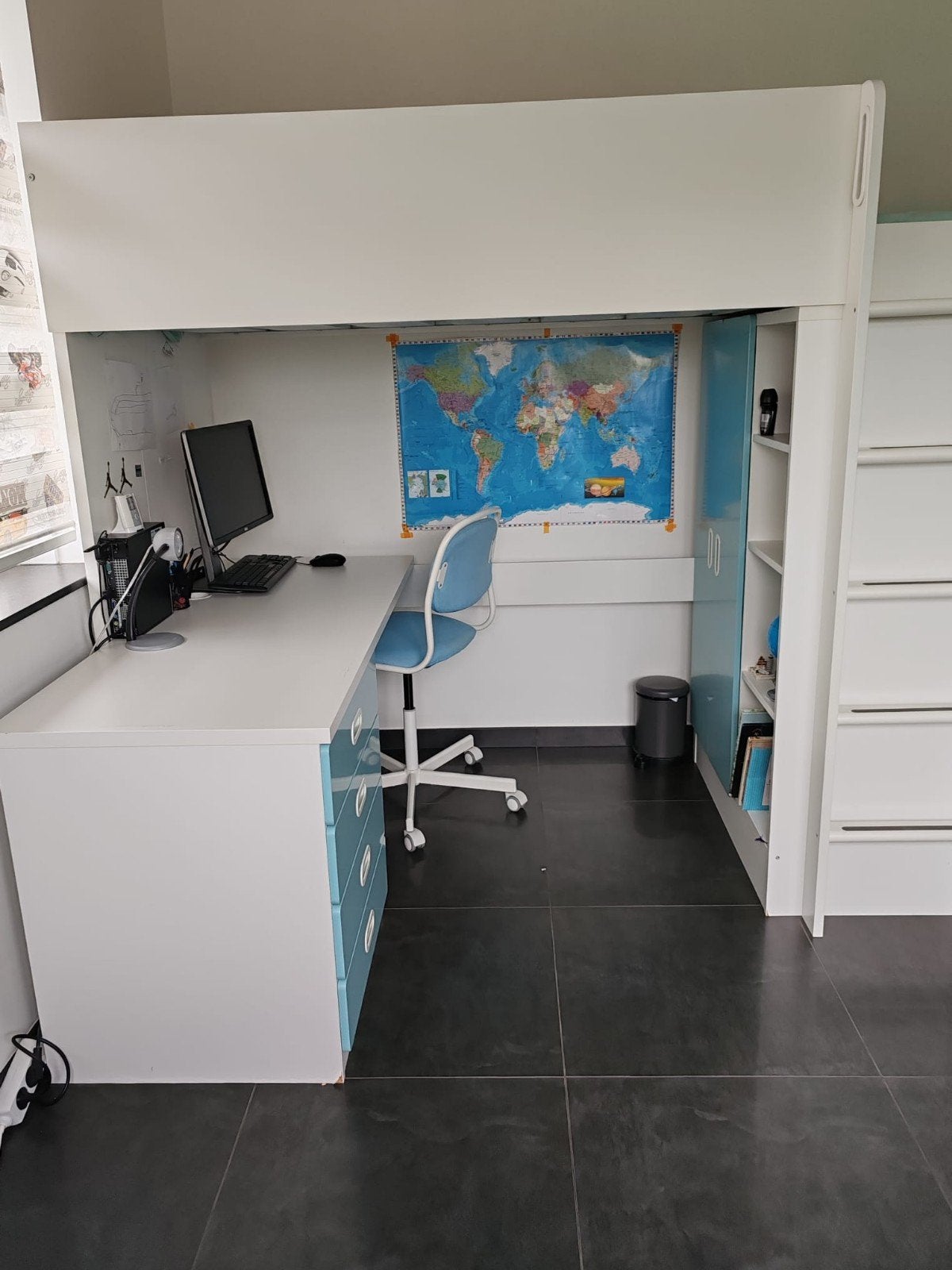 Complete IKEA STUVA hoogslaper/kinderkamer, Ophalen, Eenpersoons, Zo goed als nieuw, 90 cm