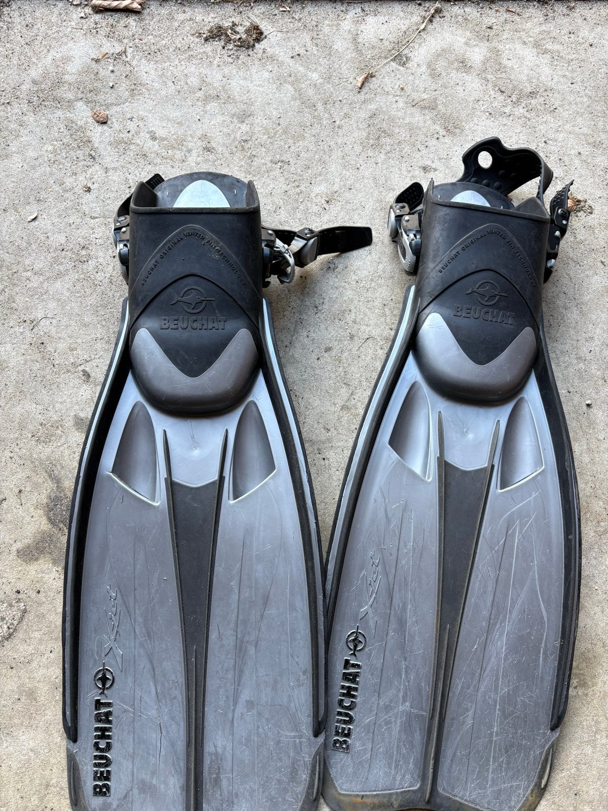 Beuchat duikvliezen L-XL, Watersport en Boten, Duiken, Ophalen of Verzenden, Gebruikt, Zwem- of Duikvliezen