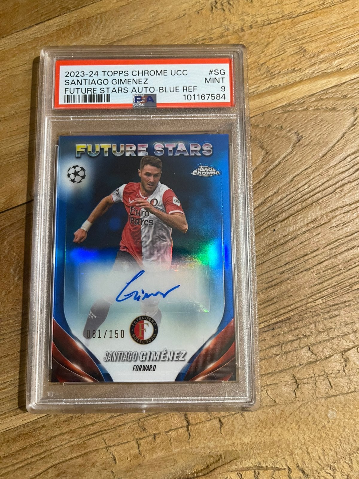 Santiago Gimenenz Autograph Refractor /150 Feyenoord, Ophalen of Verzenden, Zo goed als nieuw, Plaatje