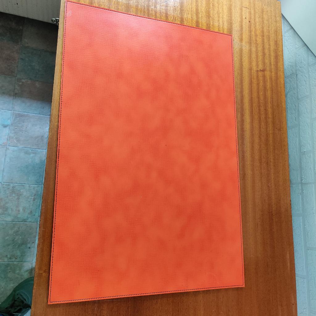 Buro onderlegger retro oranje felgroen, Ophalen, Zo goed als nieuw