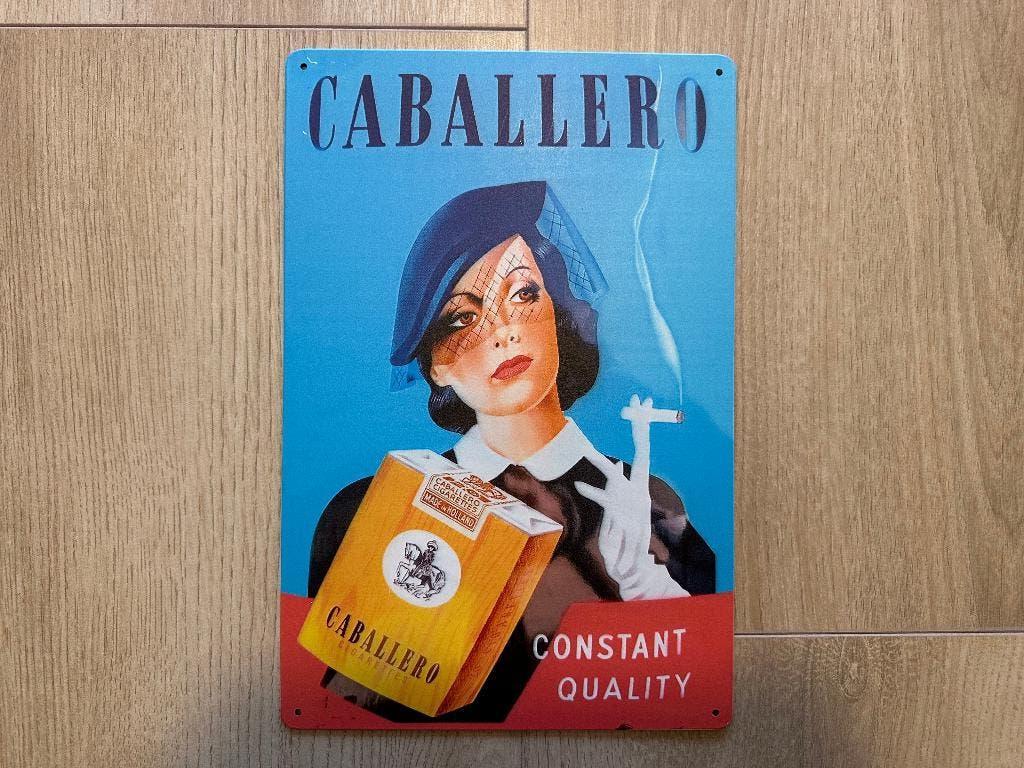 Reclamebord Caballero Cigarettes 20x30, Ophalen of Verzenden, Zo goed als nieuw, Reclamebord