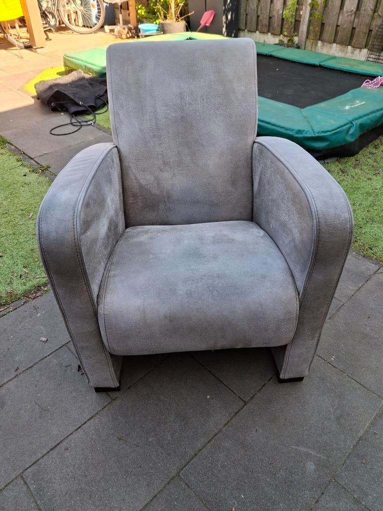 Grijze fauteuil, Ophalen, Minder dan 75 cm, Stof, 50 tot 75 cm
