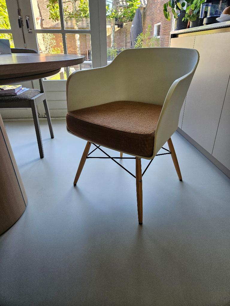 4 stuks Kuipstoelen, Ophalen, Gebruikt, Hout, Wit