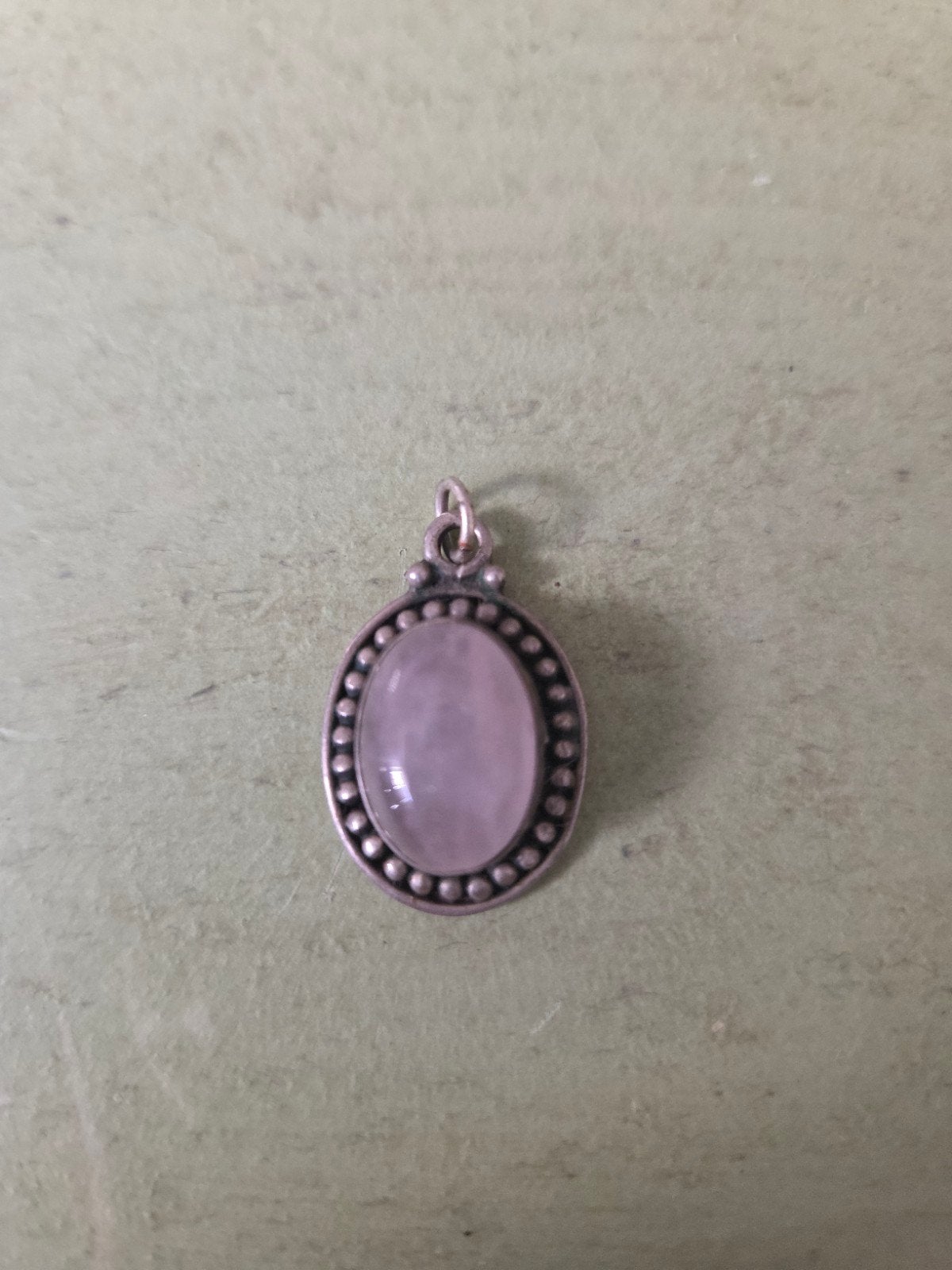 Zilveren hanger edelsteen rozenkwarts, Ophalen of Verzenden, Zo goed als nieuw, Roze, Zilver