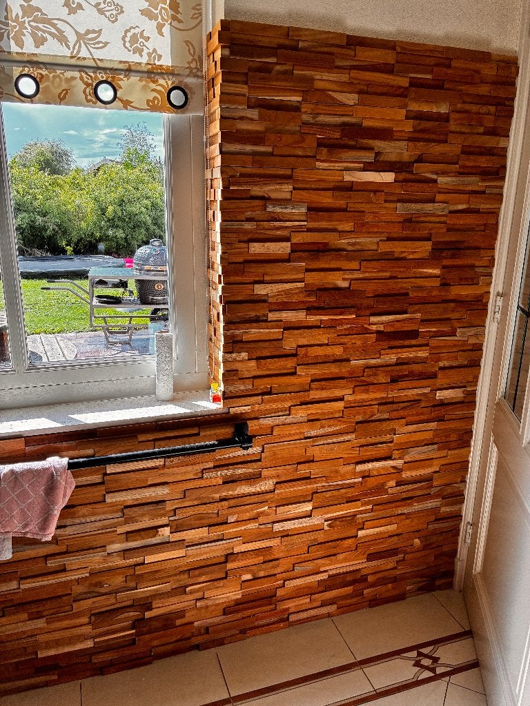 teak wandpanelen, Ophalen, Nieuw, Hout