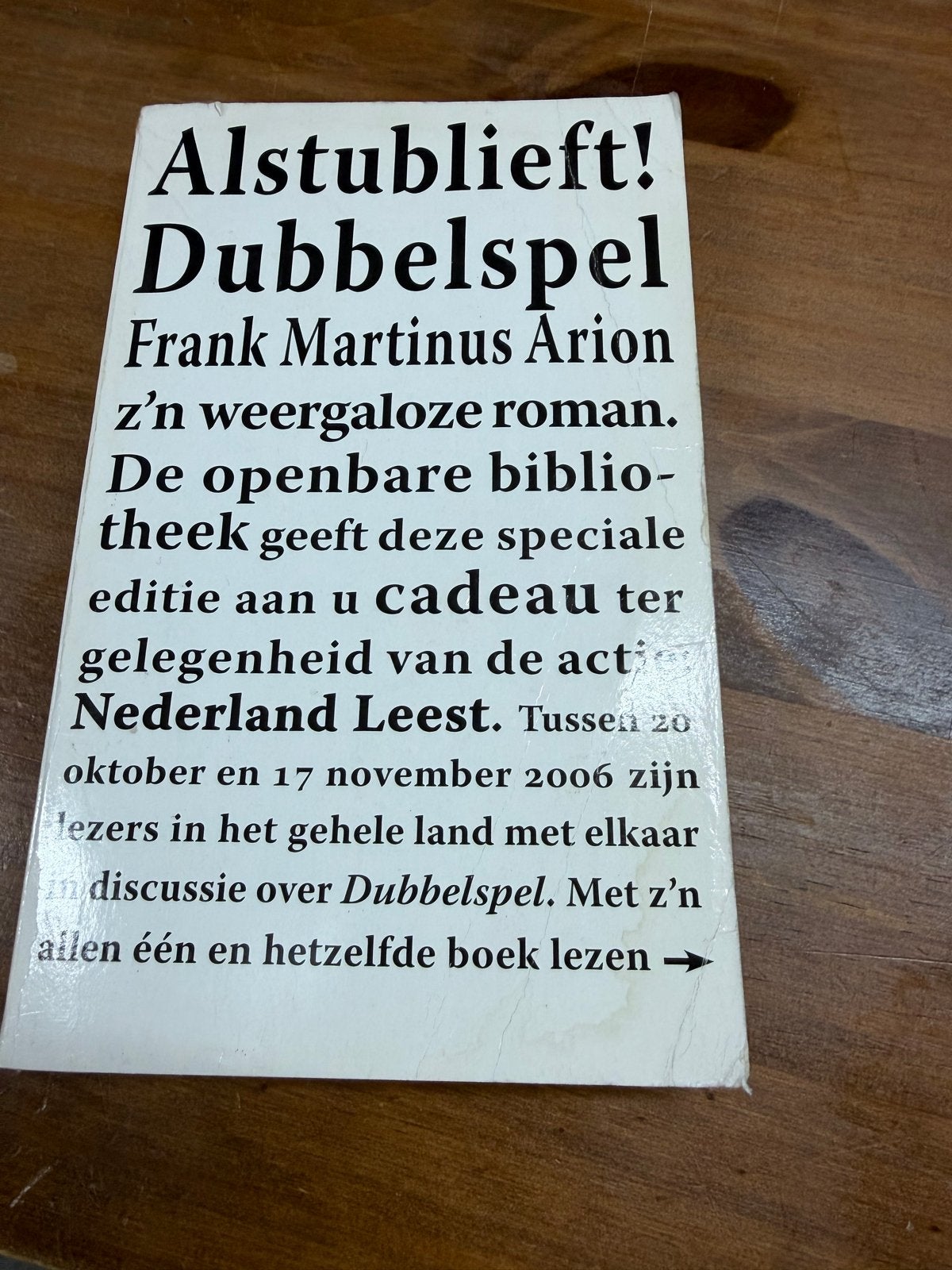 Dubbelspel - Frank Martinus Arion (Nederland Leest editie), Ophalen of Verzenden, Gelezen, Nederland