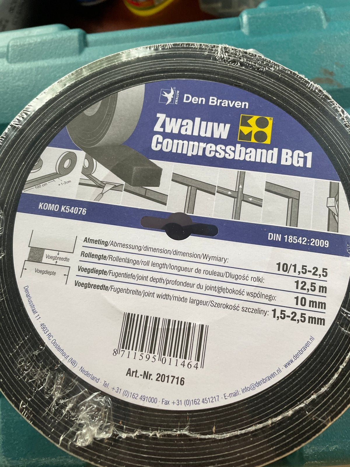 8x Den Braven Zwaluw Compressband BG1 - 12,5m, Minder dan 4 cm, Overige materialen, Nieuw, Ophalen of Verzenden