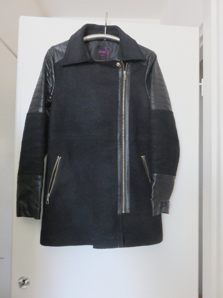 Jas donker zwart SHK s/m, Ophalen of Verzenden, Gedragen, Maat 38/40 (M), Zwart