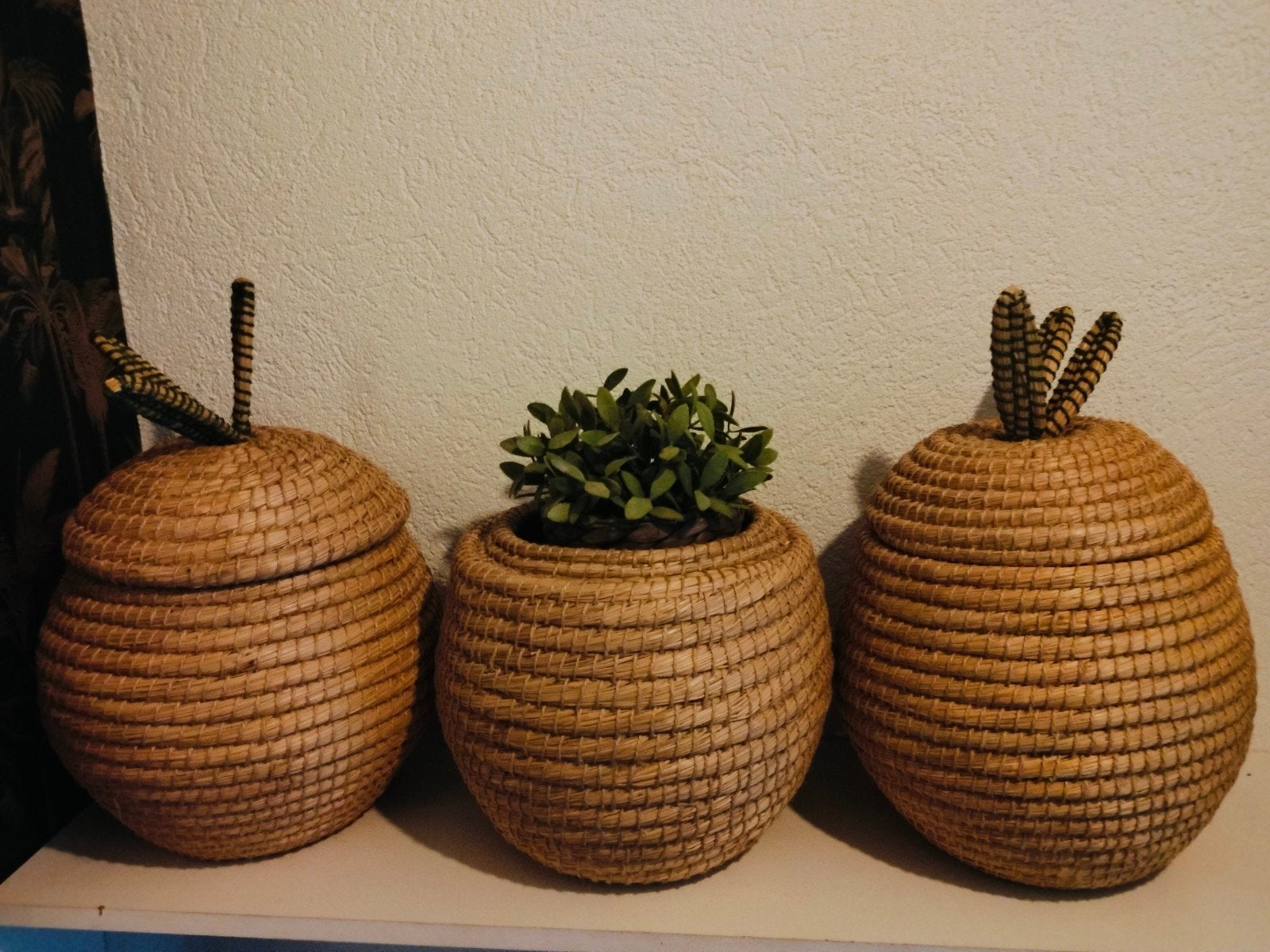 Ikea rieten opbergmand vorm: Appel. (p. st), Ophalen, Rond, Riet
