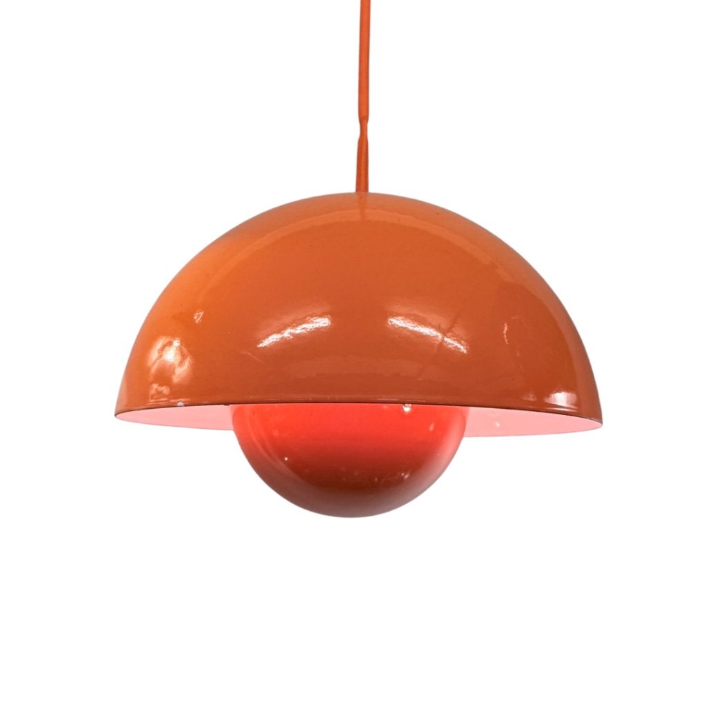 Louis Poulsen Flowerpot VP1 – Verner Panton – oranje emaille, Gebruikt, Onbekend, Scandinavisch, Onbekend