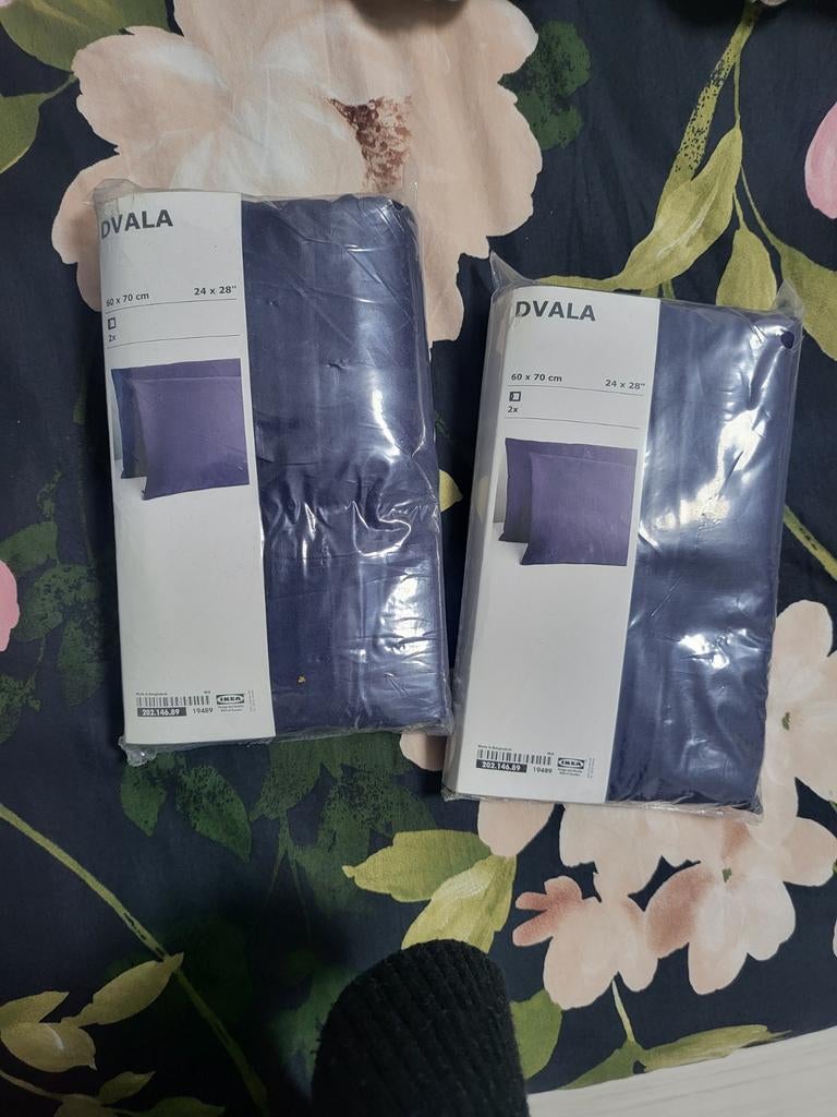 IKEA DVALA Kussenslopen 60x70 cm - Donkerblauw (2 stuks), Ophalen of Verzenden