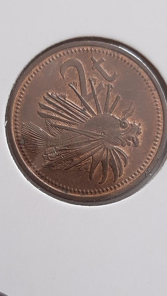 Papoea-Nieuw-Guinea 2 toea 1978 KM# 2., Postzegels en Munten, Ophalen of Verzenden, Losse munt