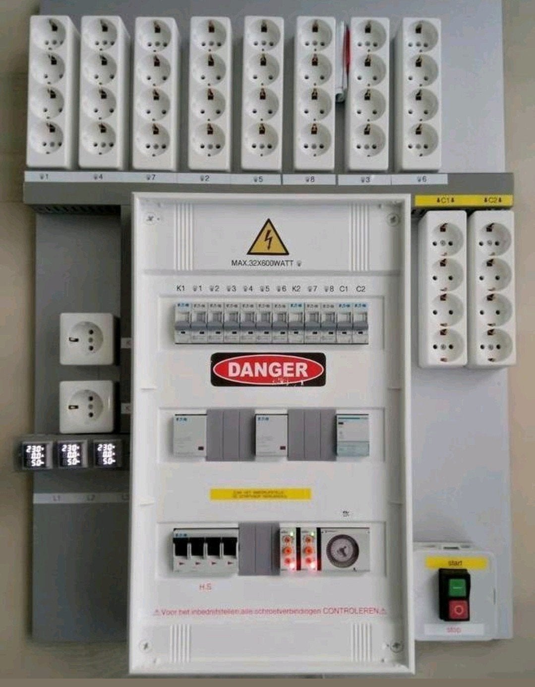 Nieuw schakelbord/stroombord voor 32x 600W of 16x 1200W, Ophalen of Verzenden