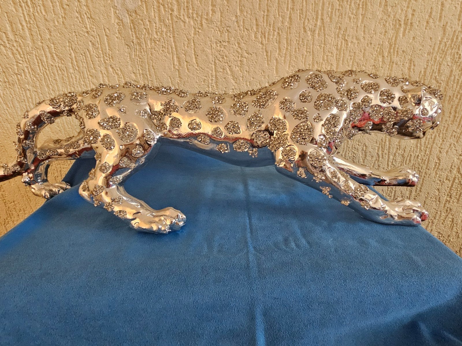 Decoratieve Panter met Glitters - Zilverkleurig, Ophalen, Overige materialen, Zo goed als nieuw, Modern