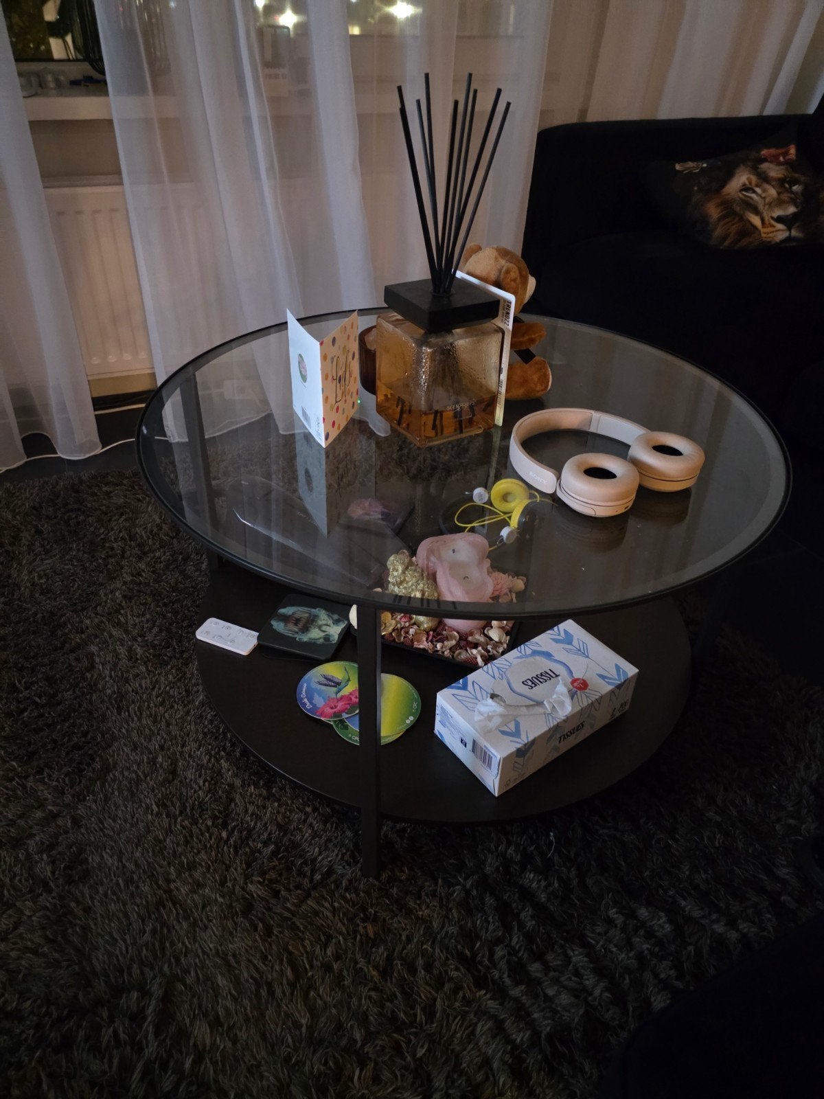 salontafel, Huis en Inrichting, Ophalen, 100 tot 150 cm, Rond, 50 tot 100 cm