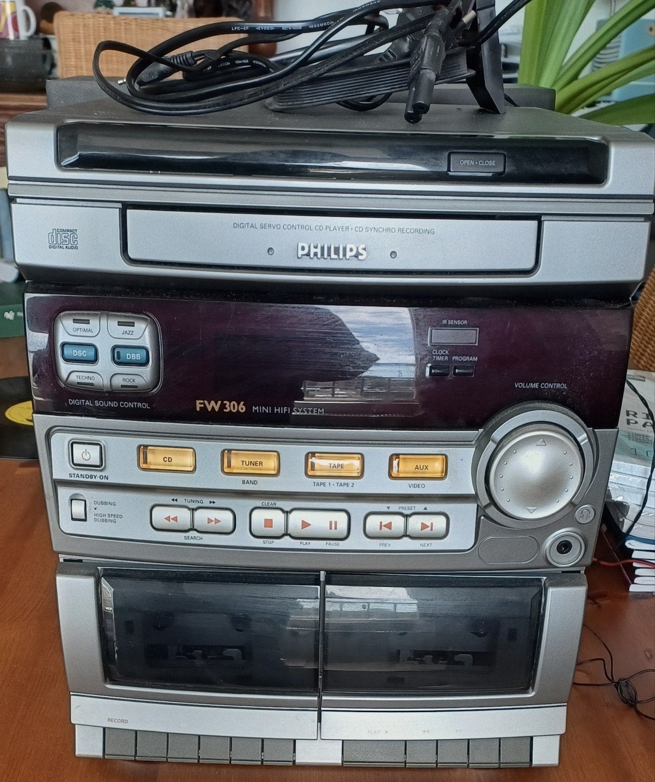 Philips FW306 Mini HiFi System met Speakers & AUX, Ophalen, Gebruikt, Cd-speler, Philips