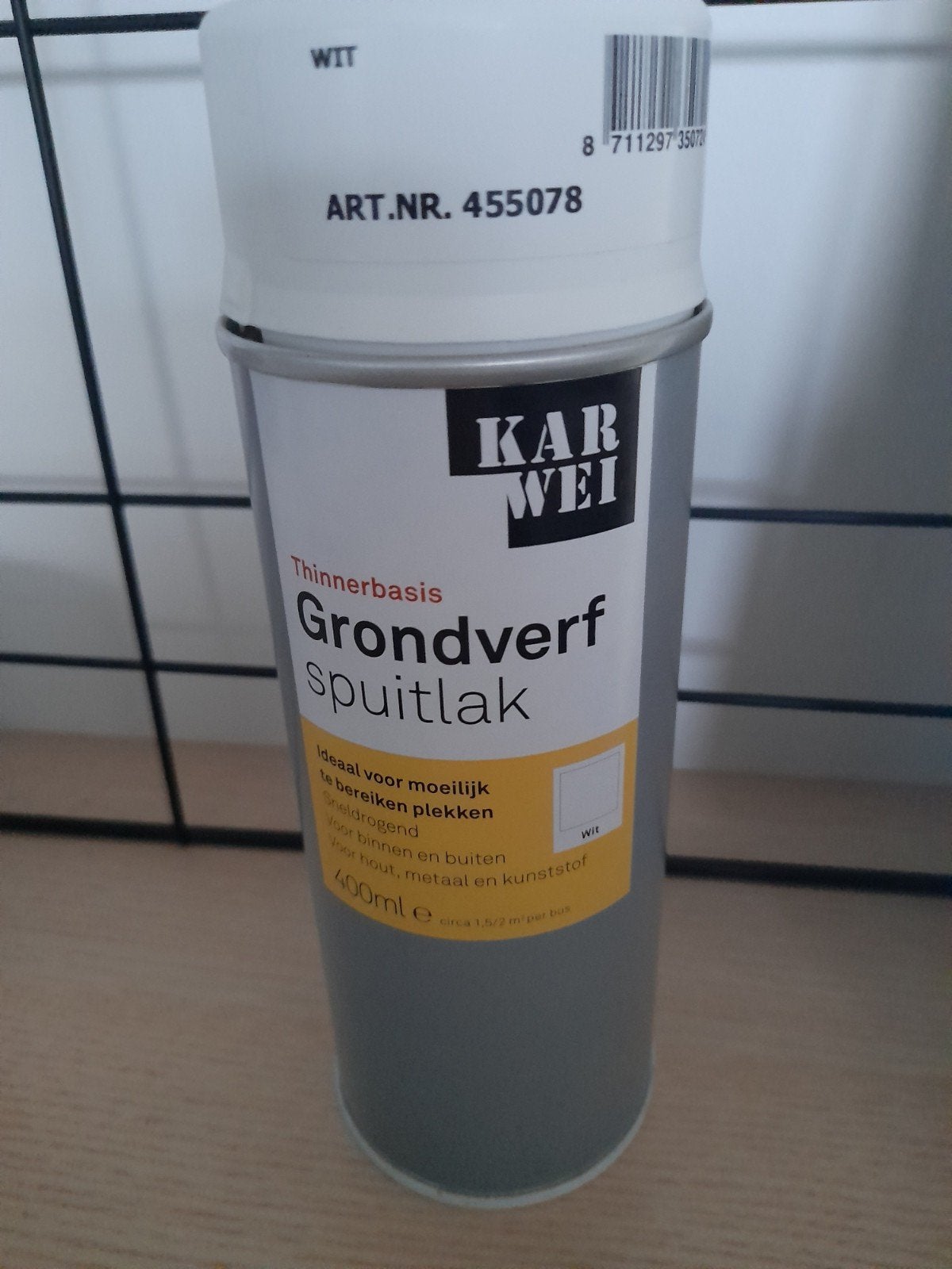 Karwei Grondverf Spuitlak Wit - Nieuw, Wit, Nieuw, Ophalen of Verzenden, Verf