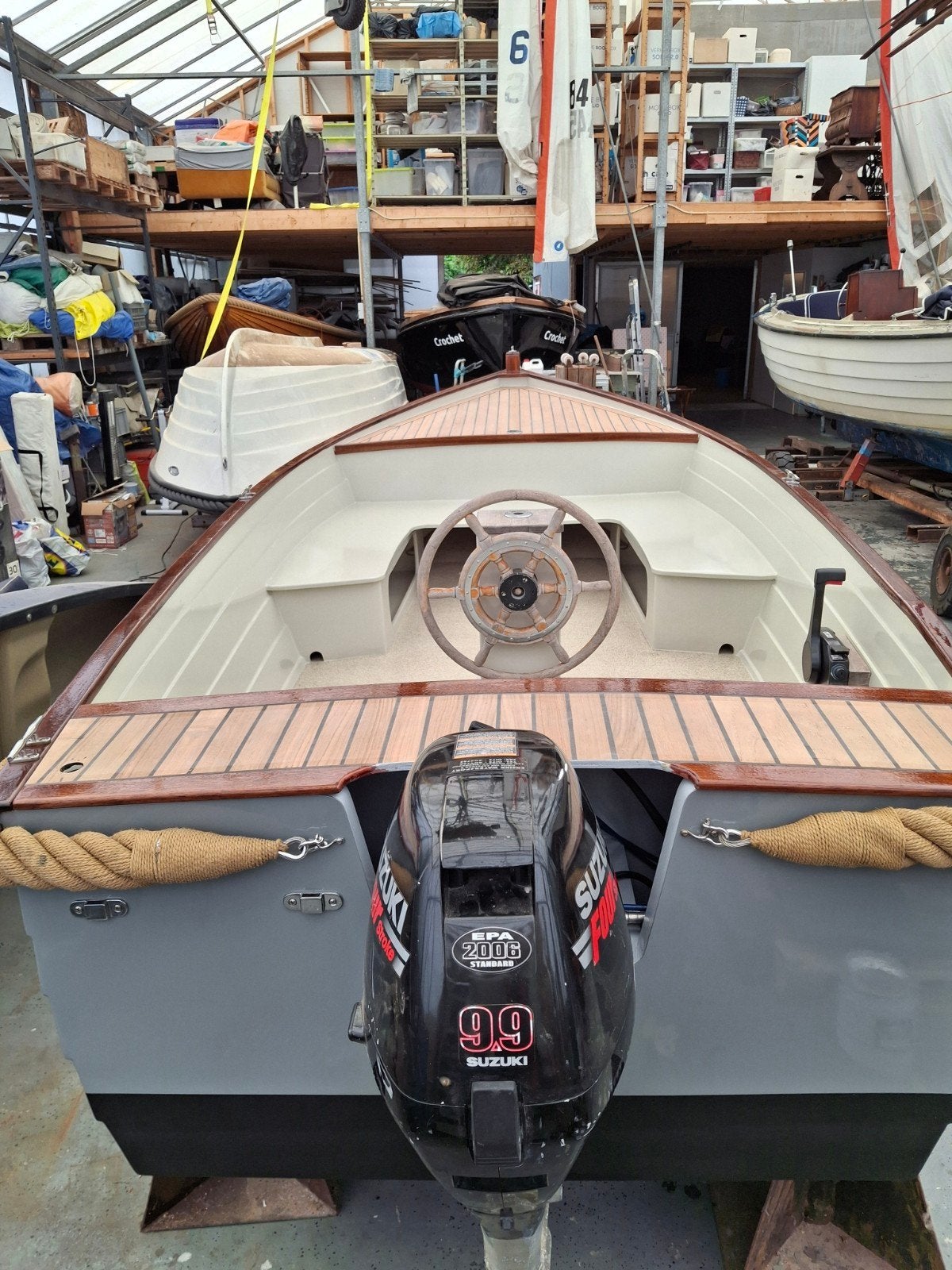 mooie zeer stabiele sloep van 4.85m, Ophalen of Verzenden, Buitenboordmotor, Antifouling