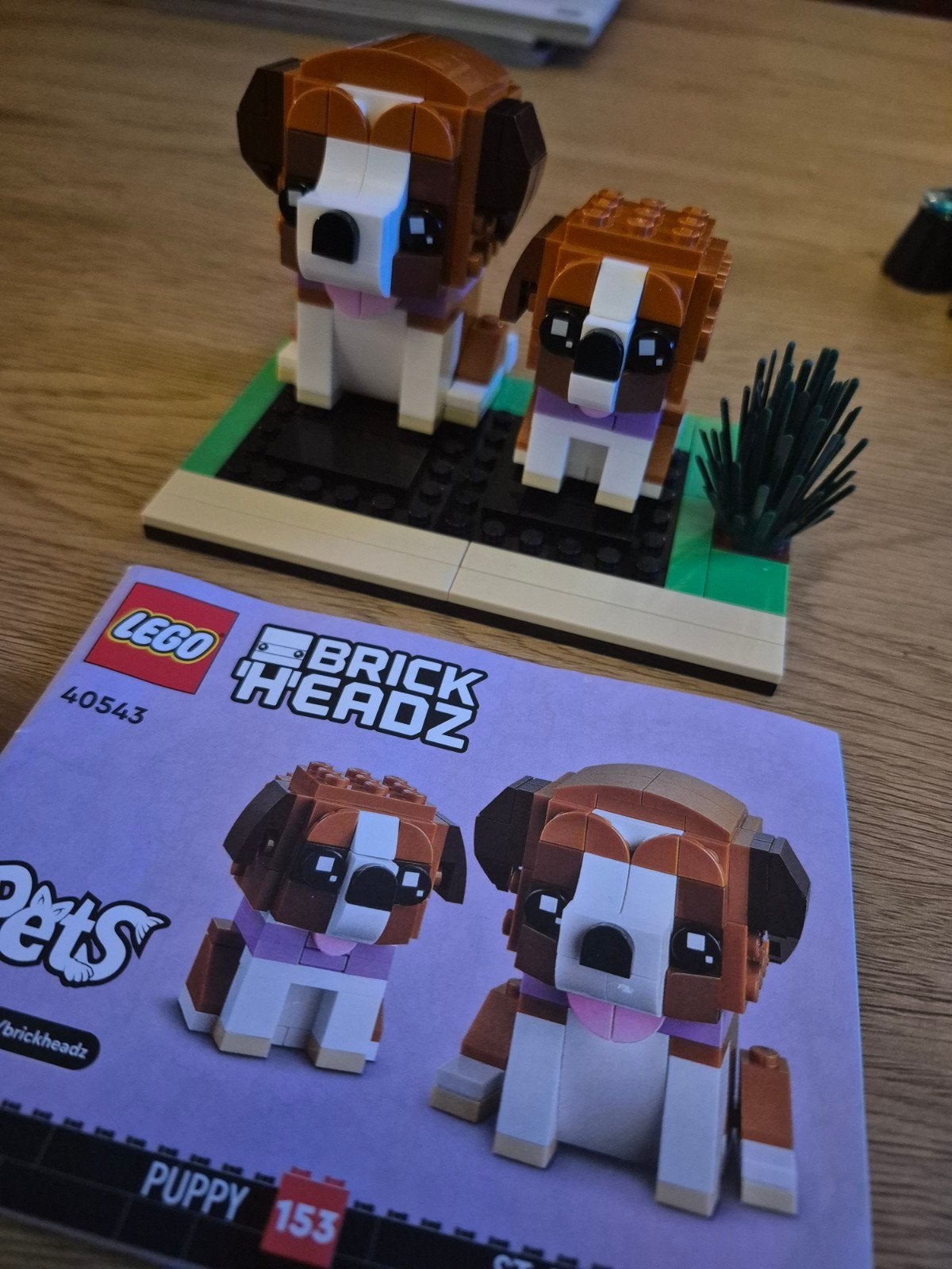 Lego Brickheadz 40543 St. Bernard & Puppy (compleet), Lego, Compleet, Ophalen of Verzenden, Zo goed als nieuw