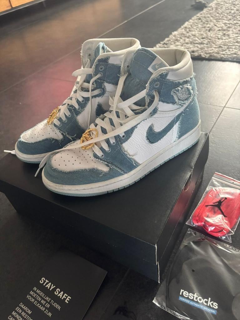 Nike Air Jordan Denim maat 40., Ophalen of Verzenden, Zo goed als nieuw, Blauw, Sneakers of Gympen