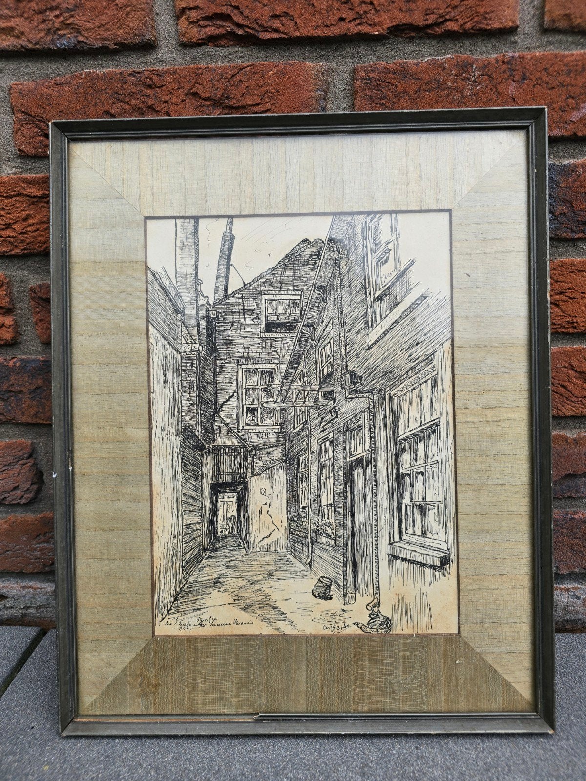 Zeldzame Pentekening 1933 Hofleverancier P.J.Gramwinckel €45, Ophalen of Verzenden, Tekening, Pentekening, Handgemaakt