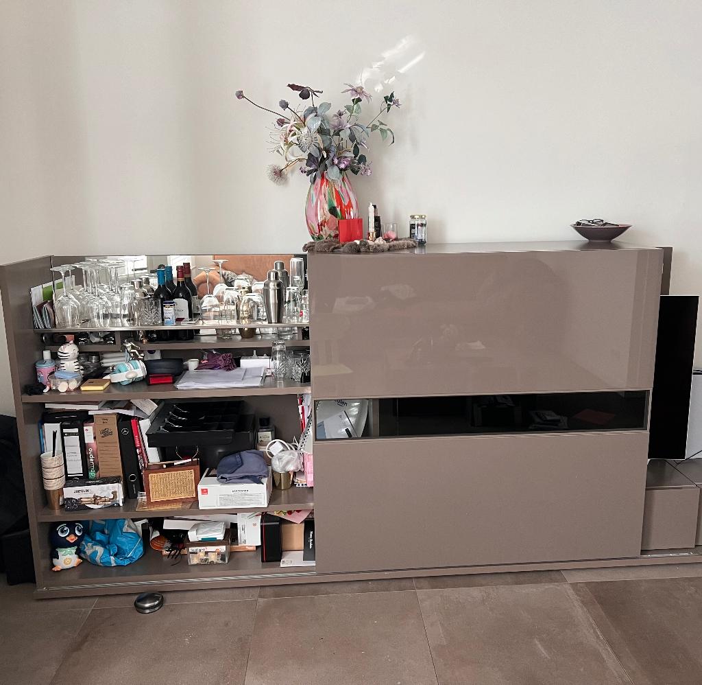 Tv meubel en salontafel, Ophalen, Kunststof, Gebruikt, 100 tot 150 cm
