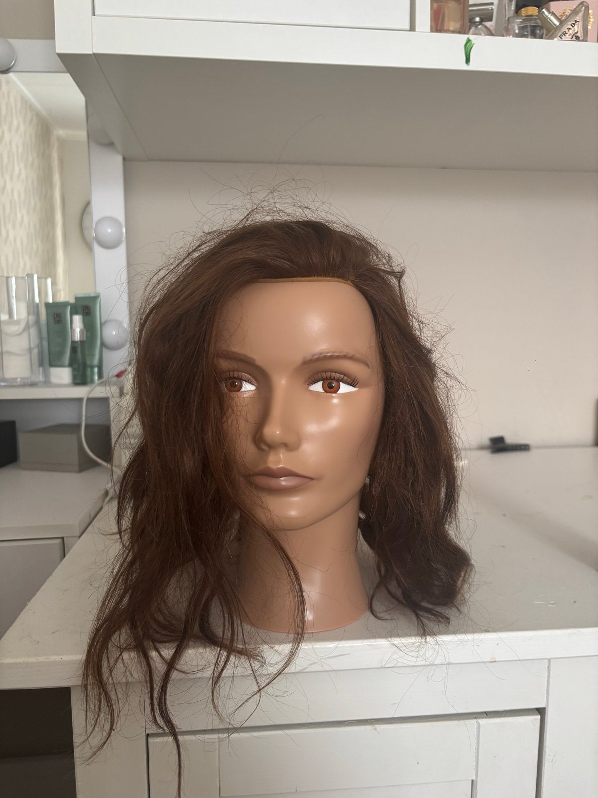 Oefenhoofd met haar en tafelklem, Ophalen of Verzenden, Nieuw, Pruik of Haarverlenging