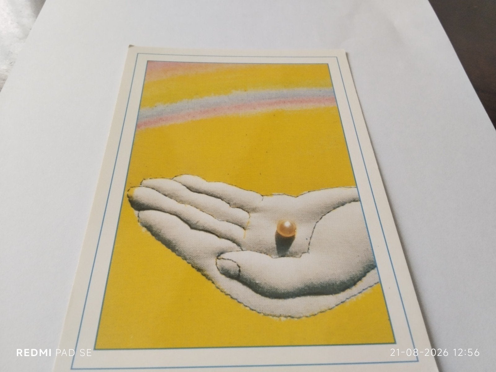 Ansichtkaart: Hand met parel, Psalm 125, Ophalen of Verzenden