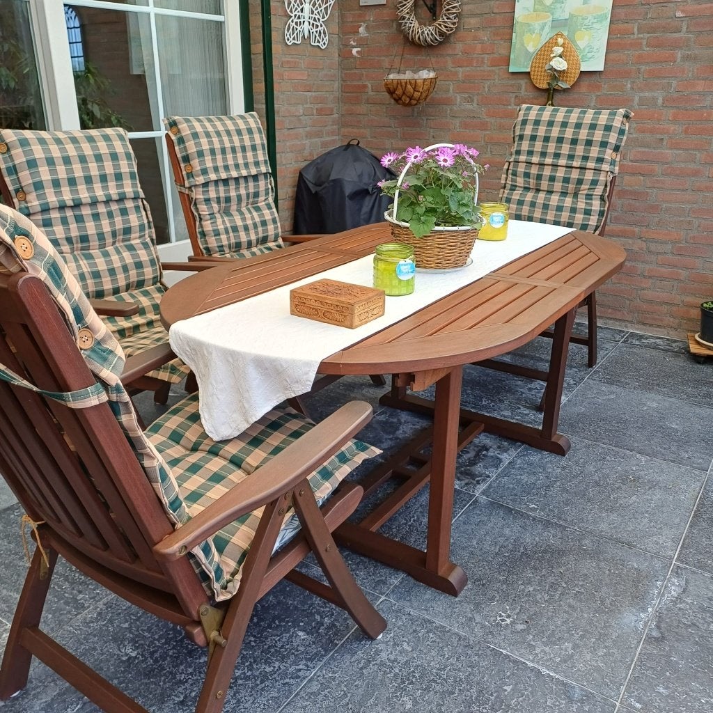 Tuinset, Tuin en Terras, Tuinsets en Loungesets, Ophalen, Gebruikt, Hardhout, 6 zitplaatsen
