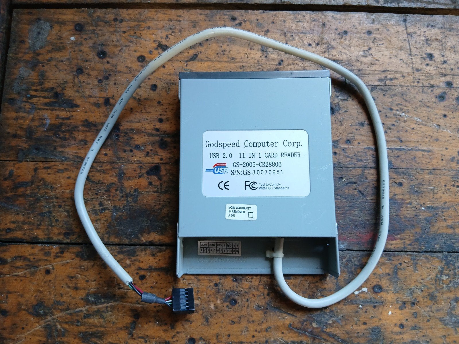 Godspeed USB 2.0 11-in-1 Kaartlezer - Intern, Computers en Software, Geheugenkaartlezers, Godspeed Computer Corp., Gebruikt, Ophalen of Verzenden