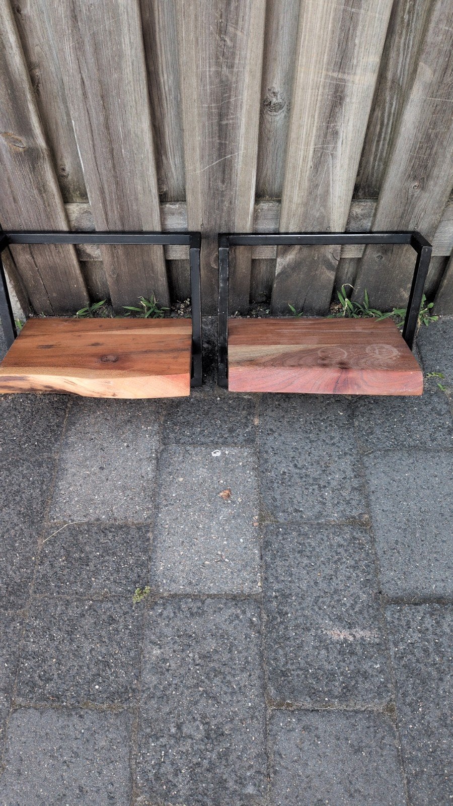 2 wandplanken met gebruikerssporen, Ophalen, Gebruikt