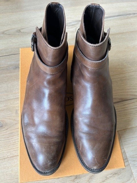 Donkerbruine lederen enkellaarzen Tod’s Mt 7 40, Bruin, Verzenden, Boots, Tod's