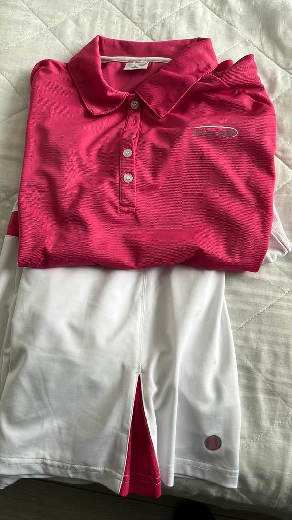 tennis polo roze plus tennis rok/broekje wit, Kleding | Dames, Sportkleding, Ophalen of Verzenden, Zo goed als nieuw, Maat 46/48 (XL) of groter