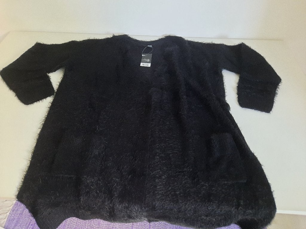 zwart fluffy vest maat L nieuw, Ophalen of Verzenden, Nieuw, Maat 42/44 (L), Zwart