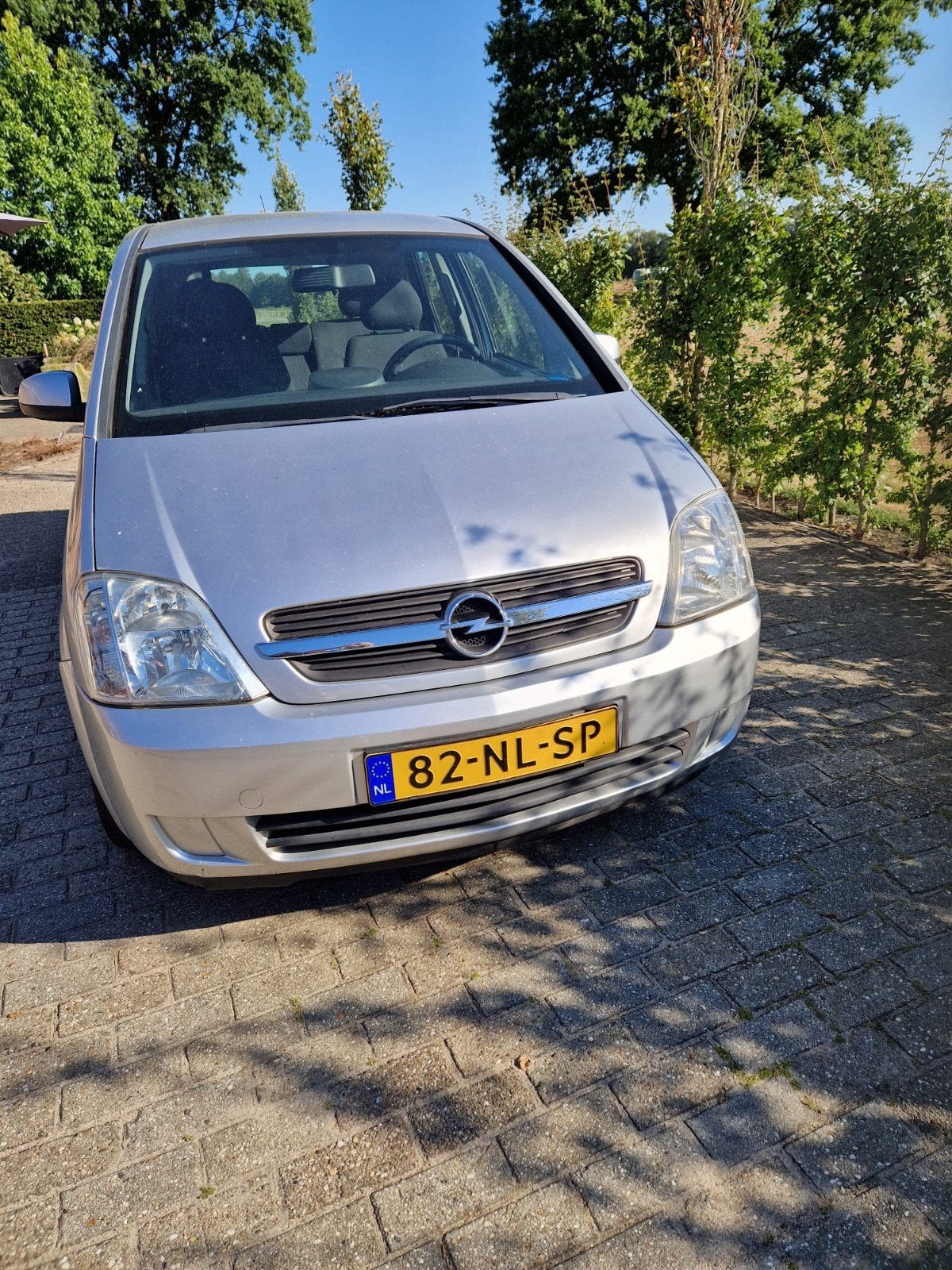 Opel Meriva 1.6 8V 2003 Grijs, Auto's, 4 cilinders, Origineel Nederlands, 1200 kg, Handgeschakeld