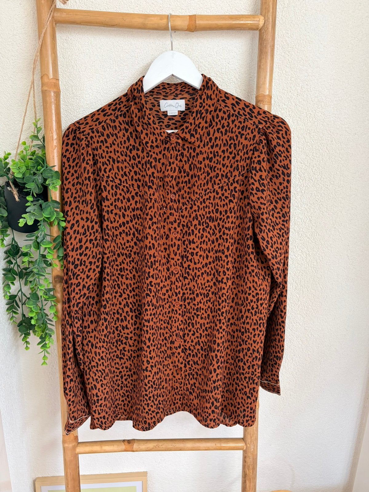 Cotton Club blouse maat L, Ophalen of Verzenden, Zo goed als nieuw, Maat 42/44 (L), Bruin