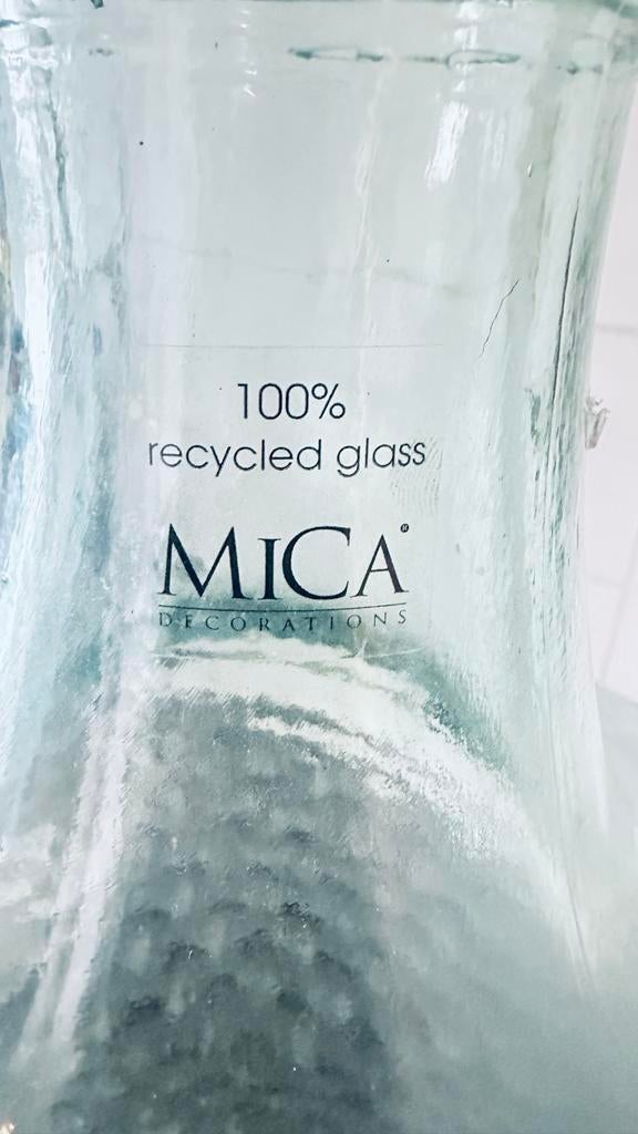 Grote Mica Vaas van 100% gerecycled glas, 50 tot 75 cm, Ophalen of Verzenden, Groen, Glas