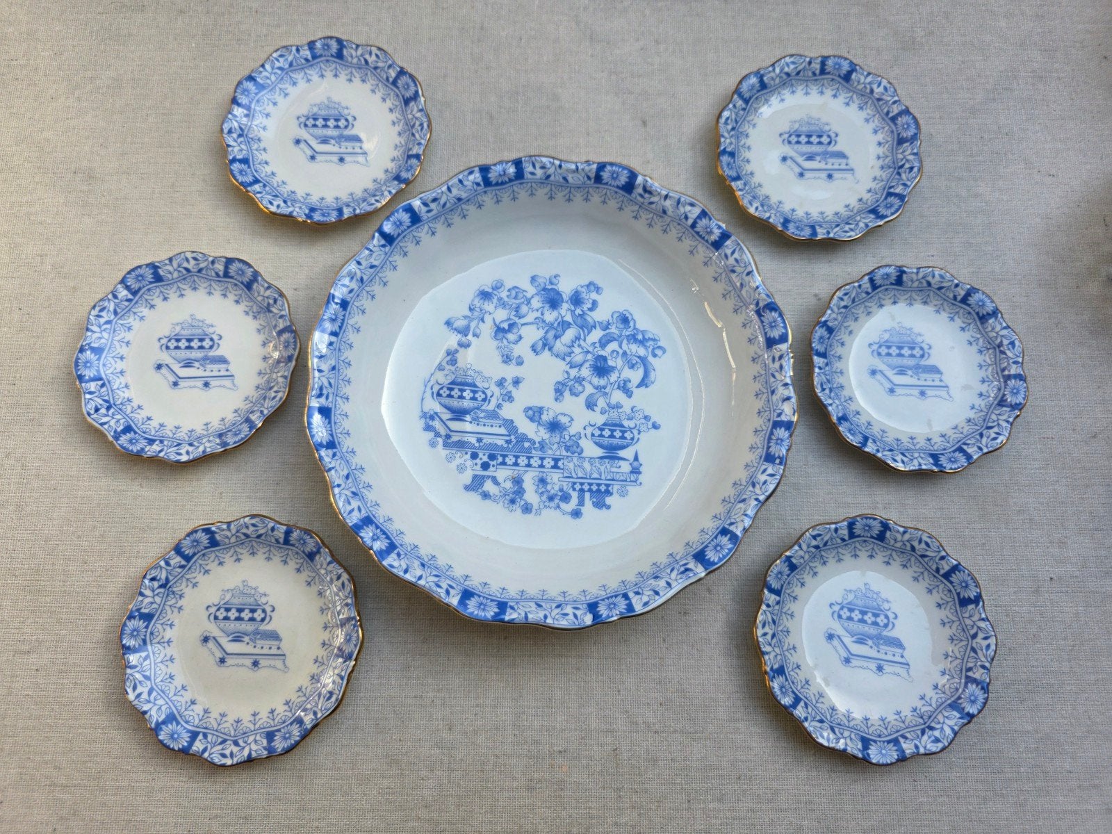 Theresia blauw Petit four set, Ophalen of Verzenden