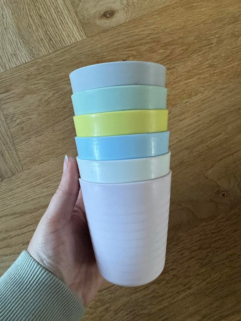 Set van 6 ikea bekers, Huis en Inrichting, Keuken | Servies, Gebruikt, Overige typen, Effen, Overige materialen, Ophalen of Verzenden
