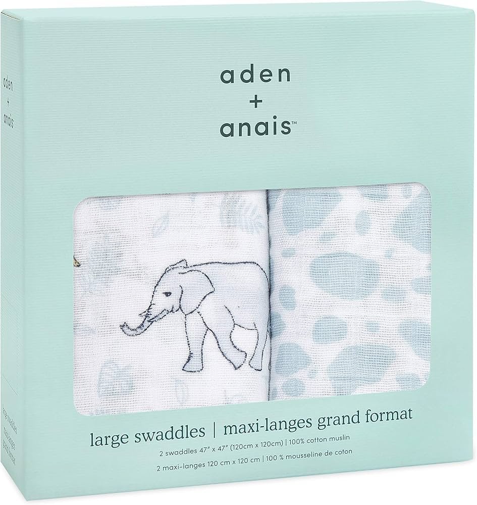 Aden + Anais Organische Mousseline Swaddles stijlvol(2-pack), Bakerzak of Bakerdoek, Nieuw, Ademend, Meerkleurig